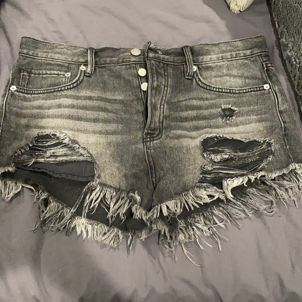Free people black jean shorts